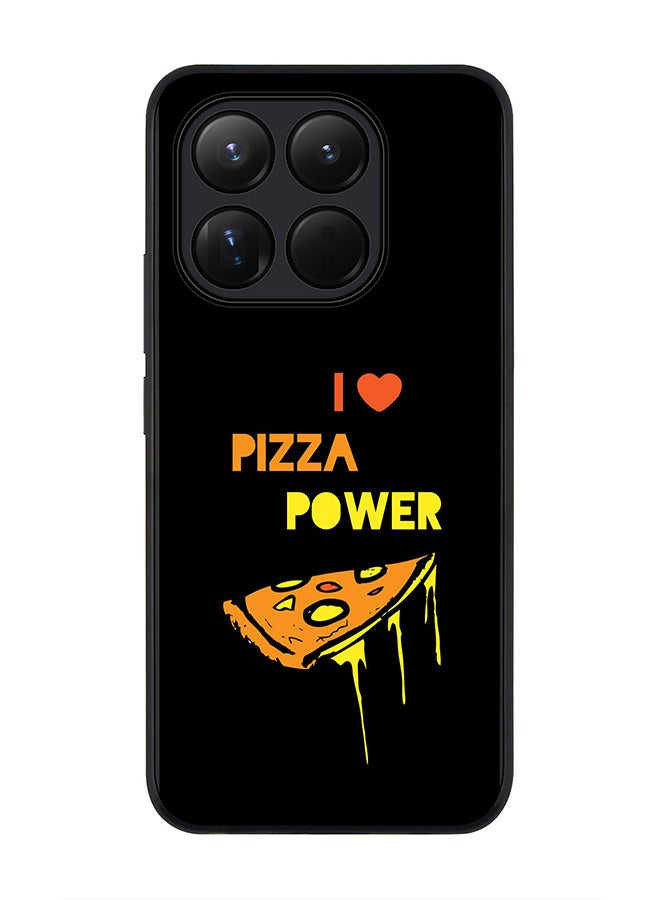 For Xiaomi 15T Case,Slim fit Camera Protection, Shockproof Thin Phone cover  - I Love Pizza (Black)